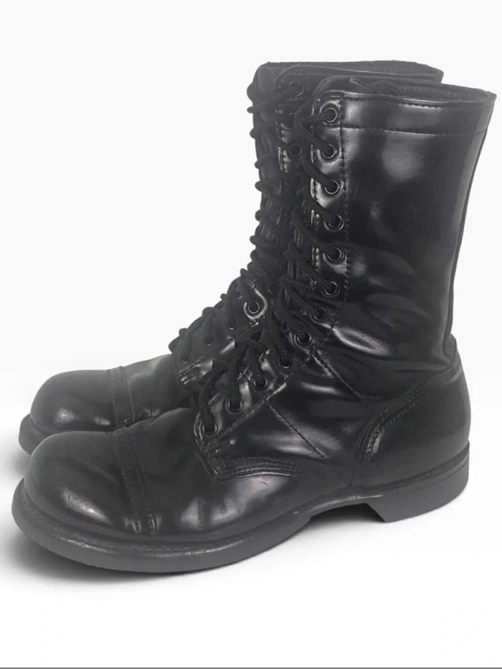 Vintage Corcoran Leather Jump Boots #1500 Mens 10.5 Black Military Paratrooper